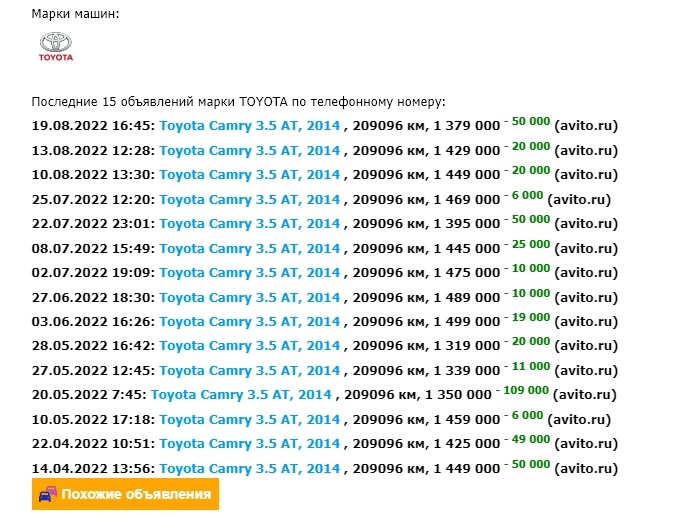 Осмотр Toyota Camry 2014 г.в. 209.096 км.